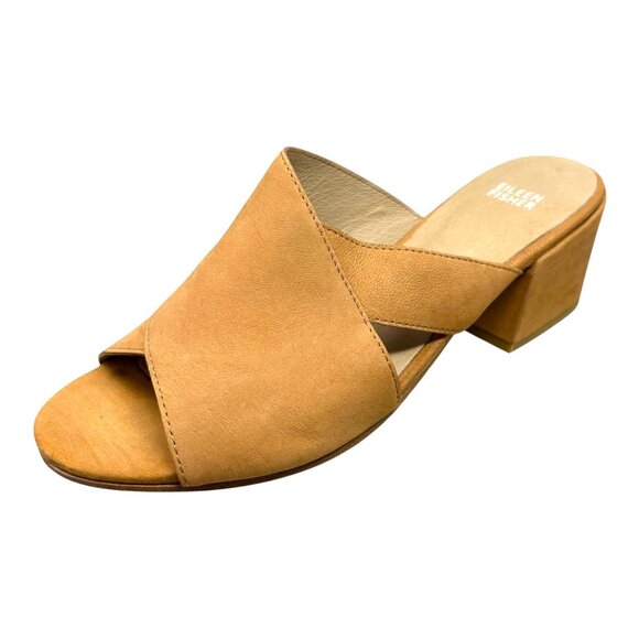 Eileen Fisher Haven Sandy Brown Tumbled Nubuck Slide - Picture 3 of 10